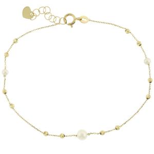 BRACELET Women's SENZIO Collection K14 Yellow Gold with Pearls 5BL.7314B - 53526