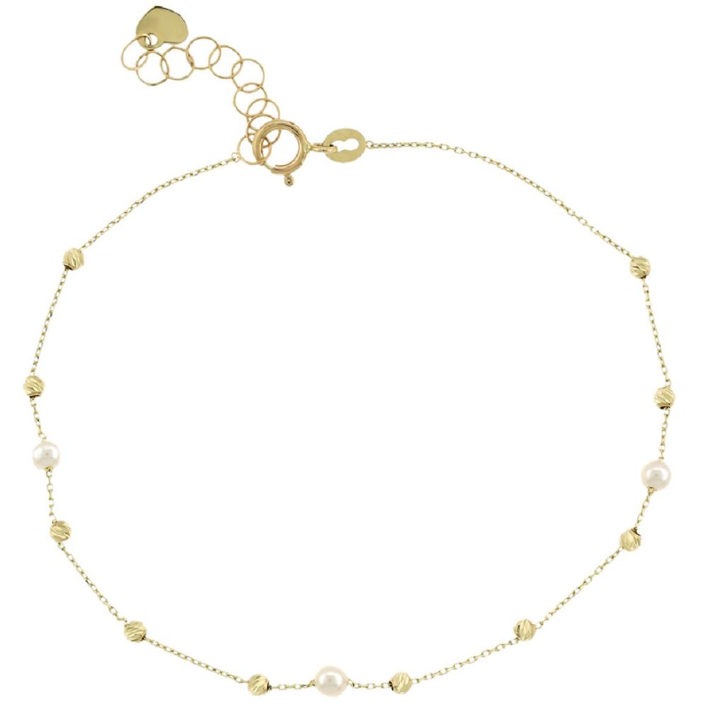 BRACELET Women's SENZIO Collection K14 Yellow Gold with Pearls 5BL.7315B