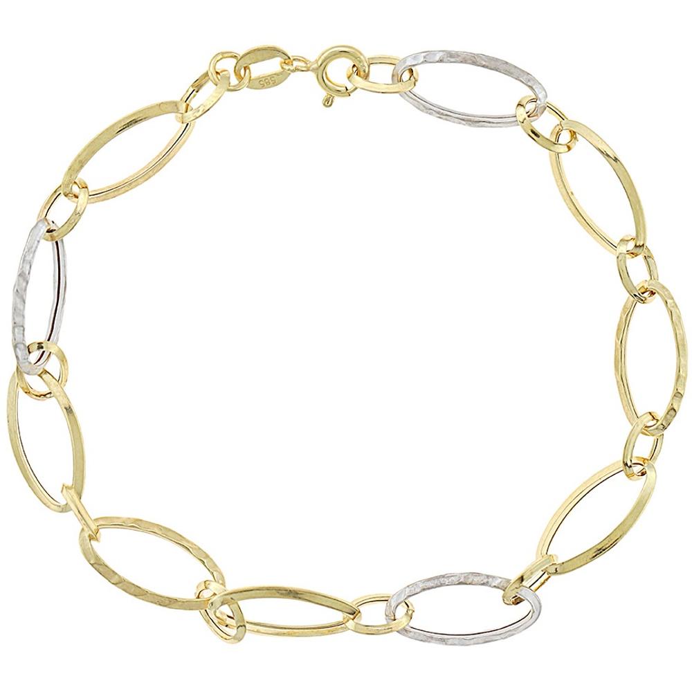 BRACELET Women's Chain SENZIO Collection from K14 Yellow and White Gold 5BL.7418B