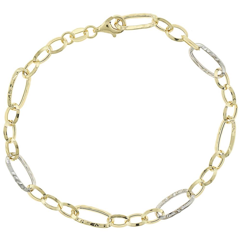 BRACELET Women's Chain SENZIO Collection from K14 Yellow and White Gold 5BL.7442B