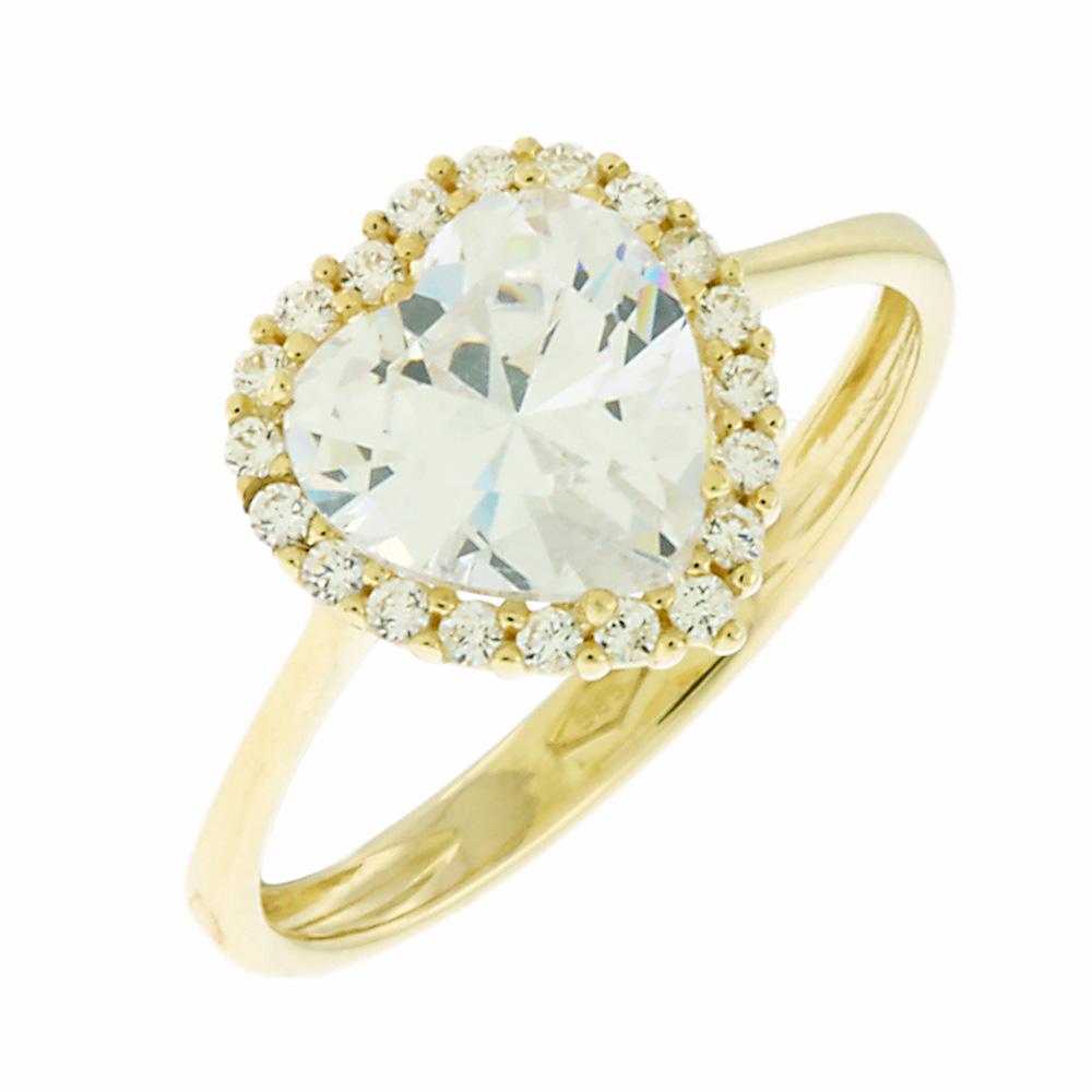 RING Single Stone Yellow Gold 14K with Zircon 5BL.8357R