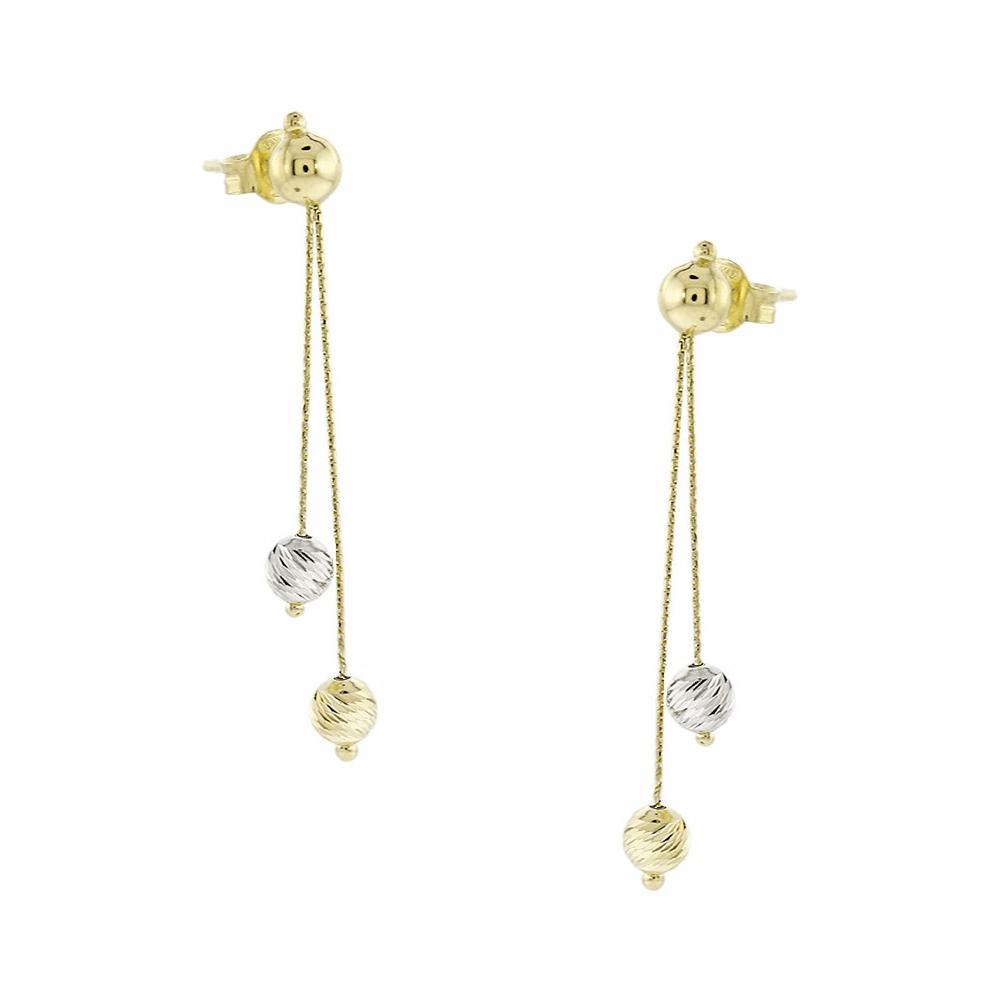 EARRINGS Dangle SENZIO Collection K14 Yellow and White Gold 5CG.2492GBOR