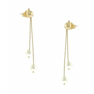 EARRINGS Dangling SENZIO Collection Yellow Gold K14 with Pearls 5CG.2203MOR - 48533