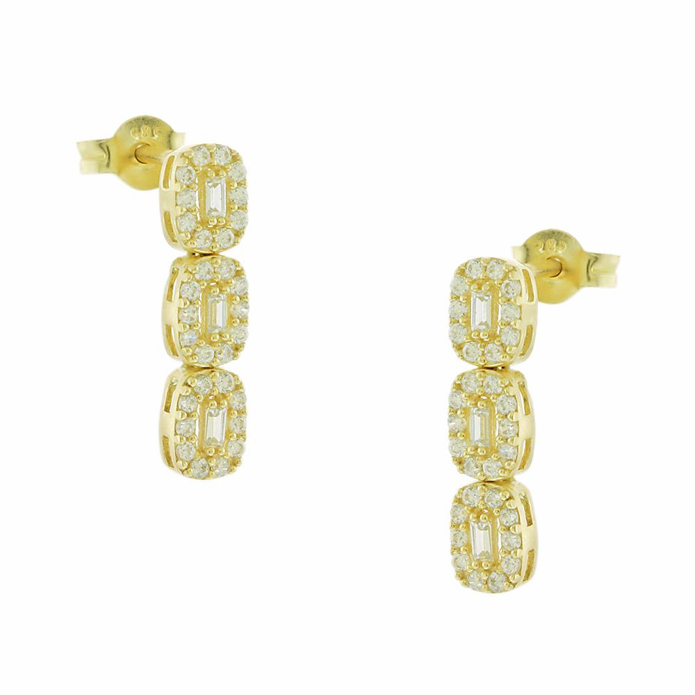 EARRINGS SENZIO Collection Yellow Gold K14 with Zircon Stones 5DIV.01.239857OR