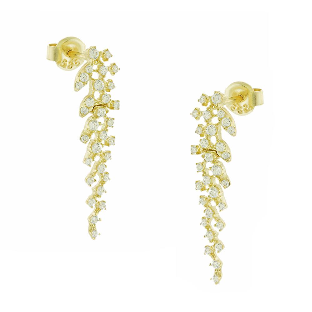 EARRINGS SENZIO Collection Yellow Gold 14K with Zircon Stones 5DIV.01.248139OR