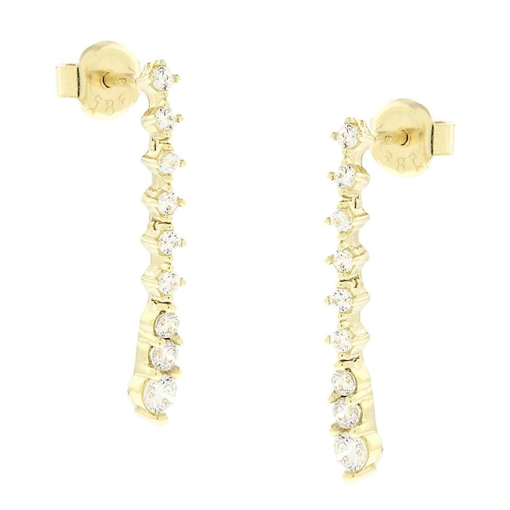 EARRINGS SENZIO Collection Yellow Gold 14K with Zircon Stones 5DIV.01.248184OR