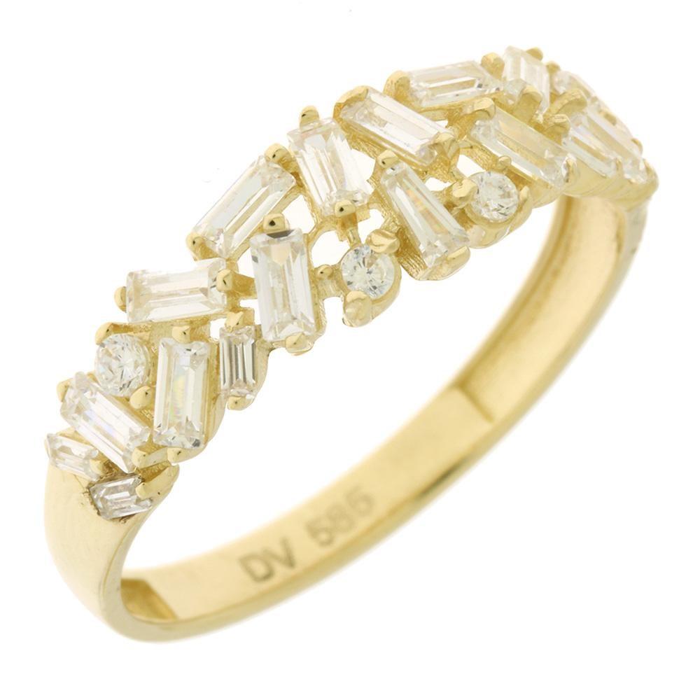 RING SENZIO Collection K14 Yellow Gold with Zircon Stones 5DIV.01.24868R