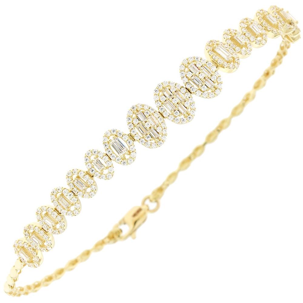 BRACELET SENZIO Yellow Gold K14 with Zircon Stones 5DIV.01.268106B