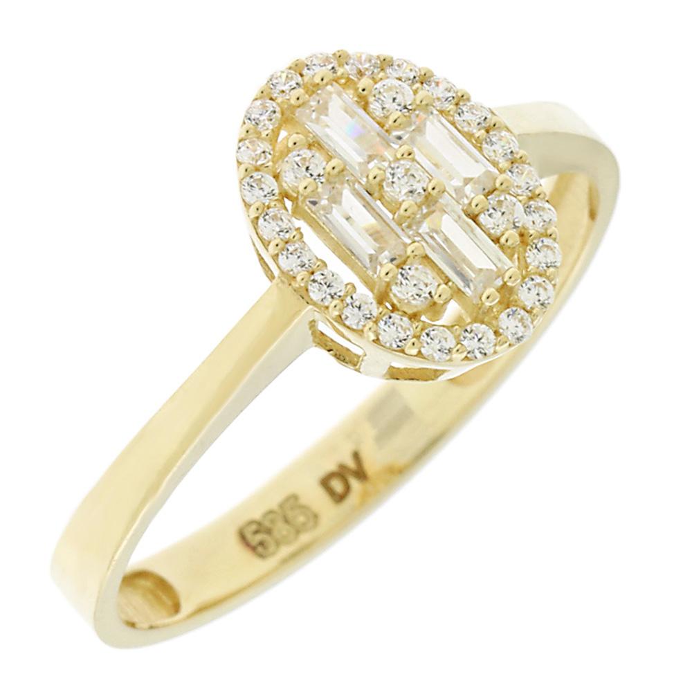 RING SENZIO Collection Yellow Gold K14 with Zircon Stones 5DIV.268106R