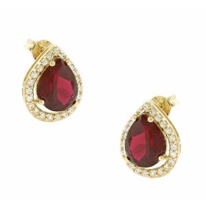 EARRINGS Rosette Yellow Gold 14K with Zircon Stones 5DIV.02.16202OR - 29957