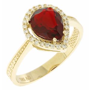 RING Rosette Yellow Gold 14K with Zircon Stones 5DIV.03.16202R - 29954