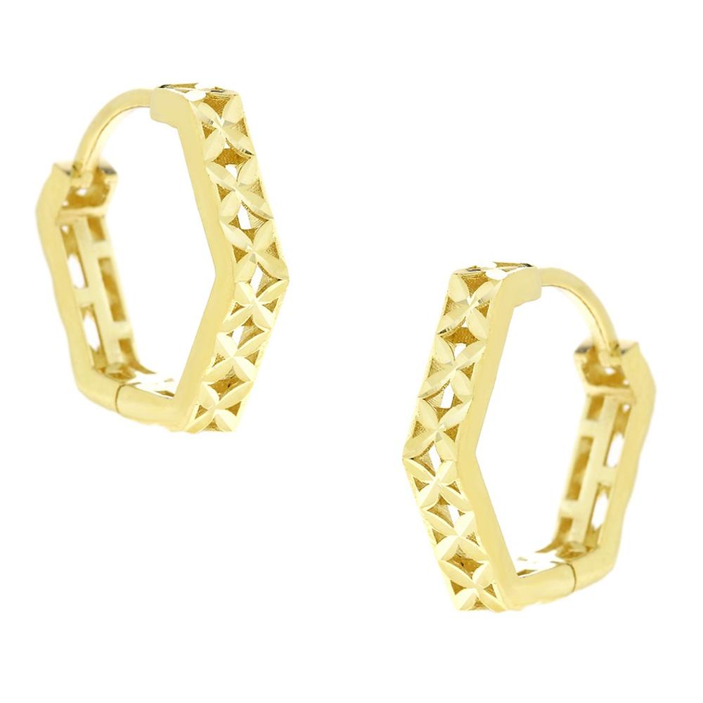 EARRINGS Hoops SENZIO Collection K14 Yellow Gold 5DIV.10581OR