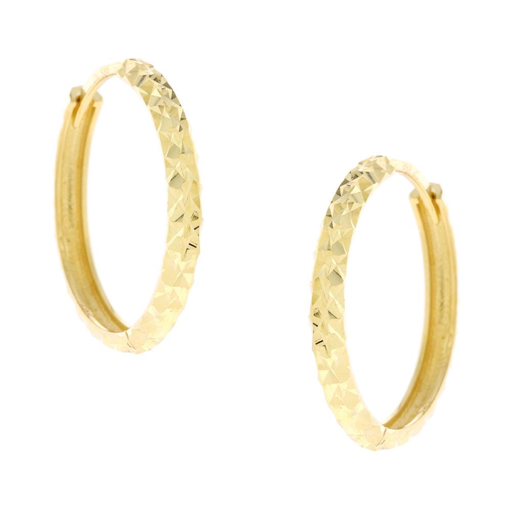 EARRINGS Hoops SENZIO Collection K14 Yellow Gold 5DIV.10662OR