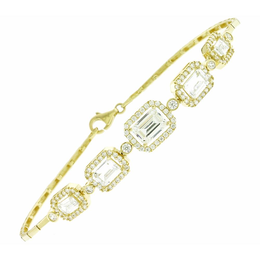 BRACELET SENZIO Yellow Gold 14K with Zircon Stones 5DIV.151614B