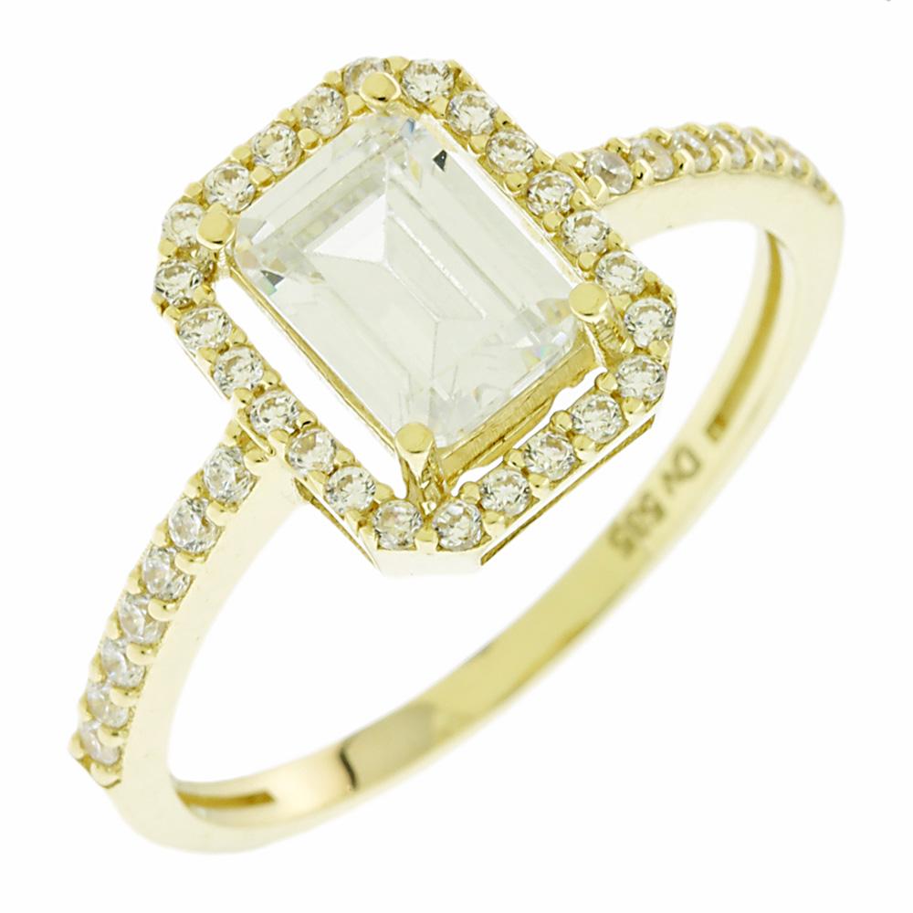 RING SENZIO Yellow Gold 14K with Zircon Stones 5DIV.01.151614R