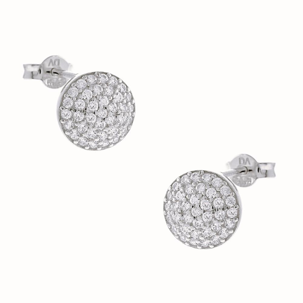 EARRINGS Full Stones SENZIO Collection White Gold K14 with Zircon Stones 5DIV.1628BOR