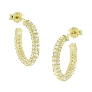 EARRINGS Hoops SENZIO Collection K14 Yellow Gold with Zircon Stones 5DIV.1684OR - 61061