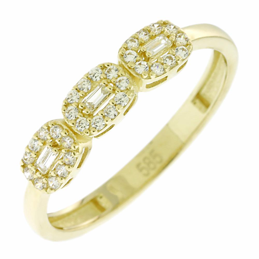 RING SENZIO Yellow Gold 14K with Zircon Stones 5DIV.239856R