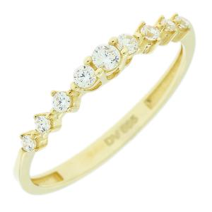 RING Row Yellow Gold K14 with Zircon Stones 5DIV.248184R - 35108