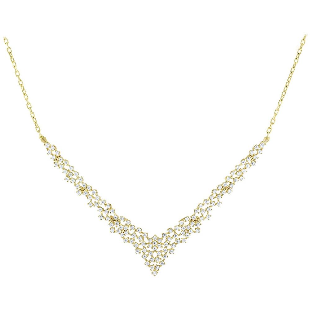 NECKLACE SENZIO Yellow Gold 14K with Zircon Stones 5DIV.248217C