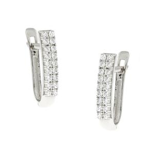 EARRINGS SENZIO Collection White Gold K14 with Zircon Stones 5DIV.248230BOR - 34246