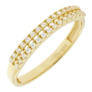 RING Row Yellow Gold K14 with Zircon Stones 5DIV.248230R - 34065