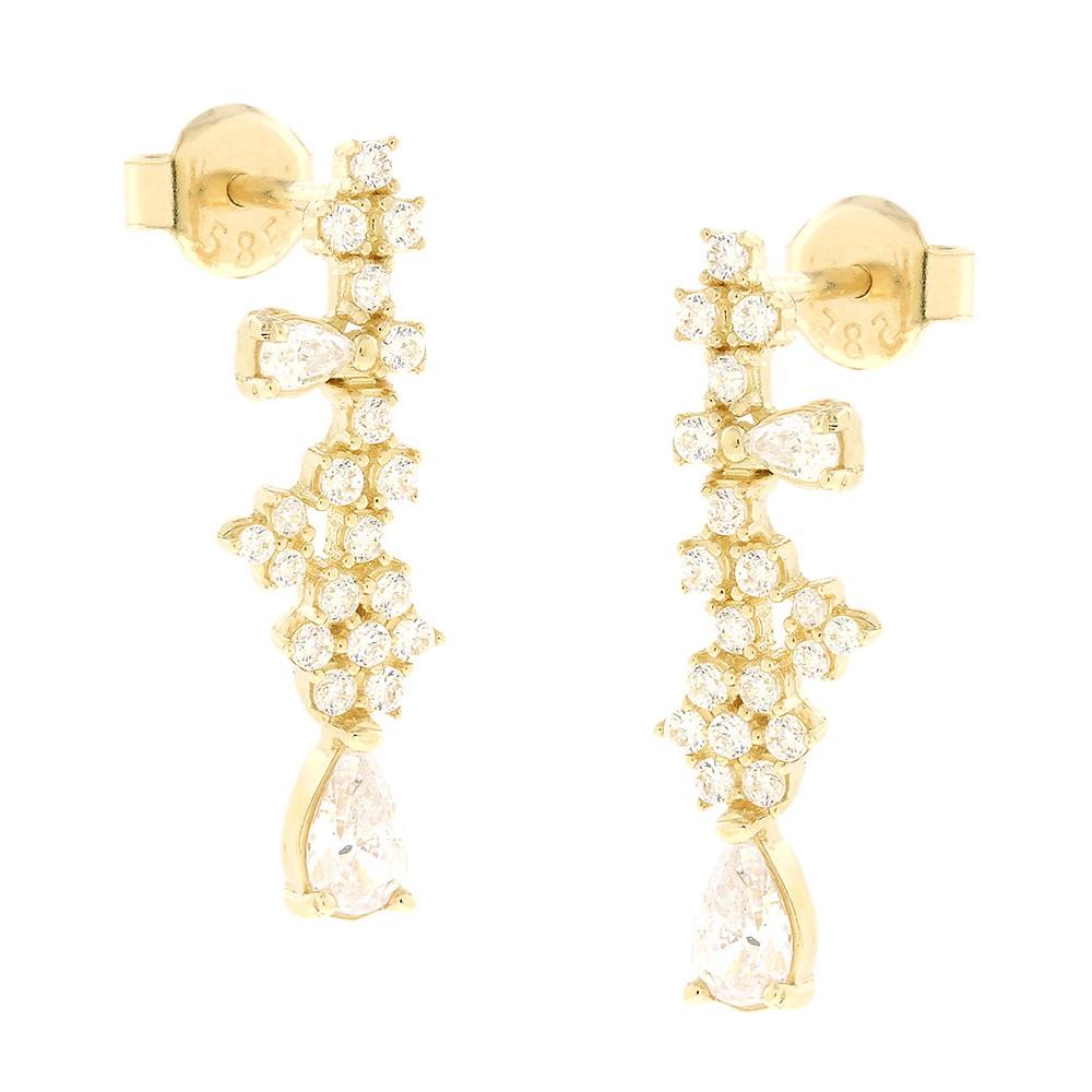 EARRINGS SENZIO Collection Yellow Gold K14 with Zircon Stones 5DIV.248430OR