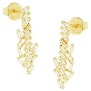EARRINGS SENZIO Collection Yellow Gold K14 with Zircon Stones 5DIV.248497OR - 38841