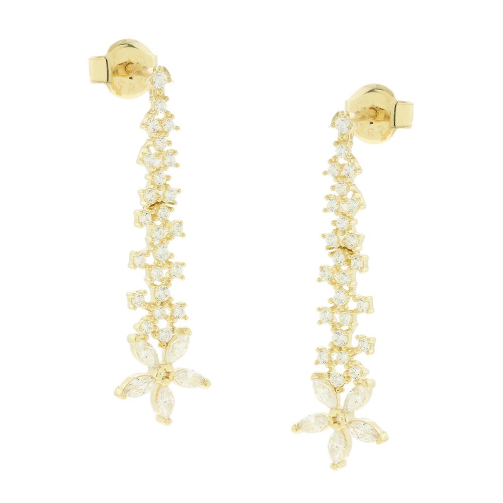 EARRINGS Full Stones SENZIO Collection Yellow Gold K14 with Zircon Stones 5DIV.248539OR