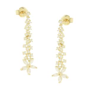 EARRINGS Full Stones SENZIO Collection Yellow Gold K14 with Zircon Stones 5DIV.248539OR - 43794
