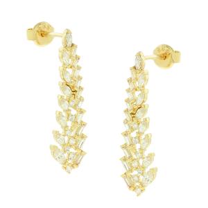EARRINGS Full Stones SENZIO Collection Yellow Gold K14 with Zircon Stones 5DIV.248540OR - 43844
