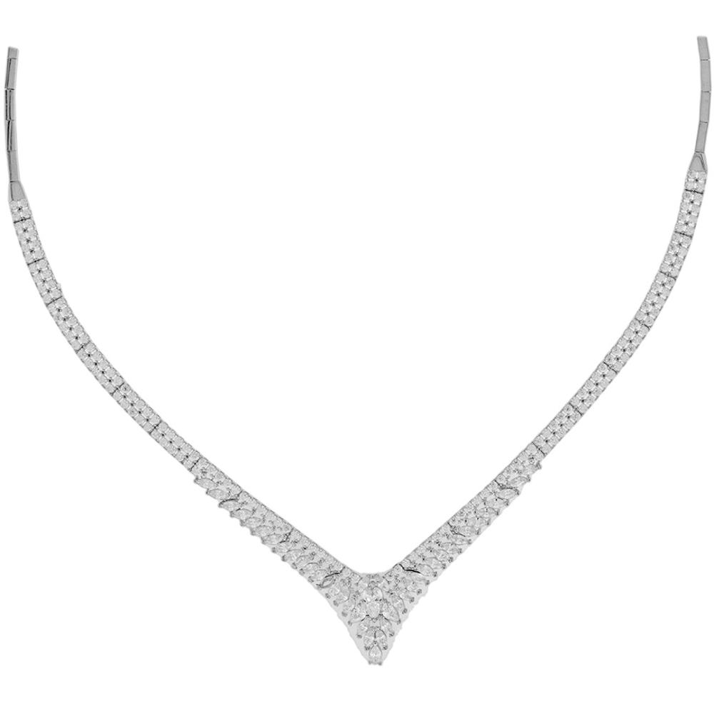 NECKLACE SENZIO Collection in White Gold K14 with Zircon 5DIV.24865BC