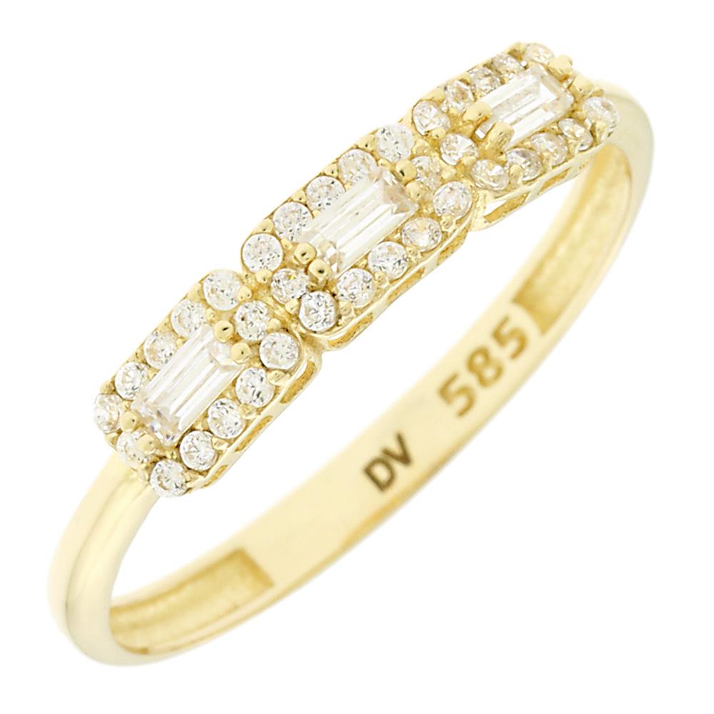 RING SENZIO Yellow Gold 14K with Zircon Stones 5DIV.268099R