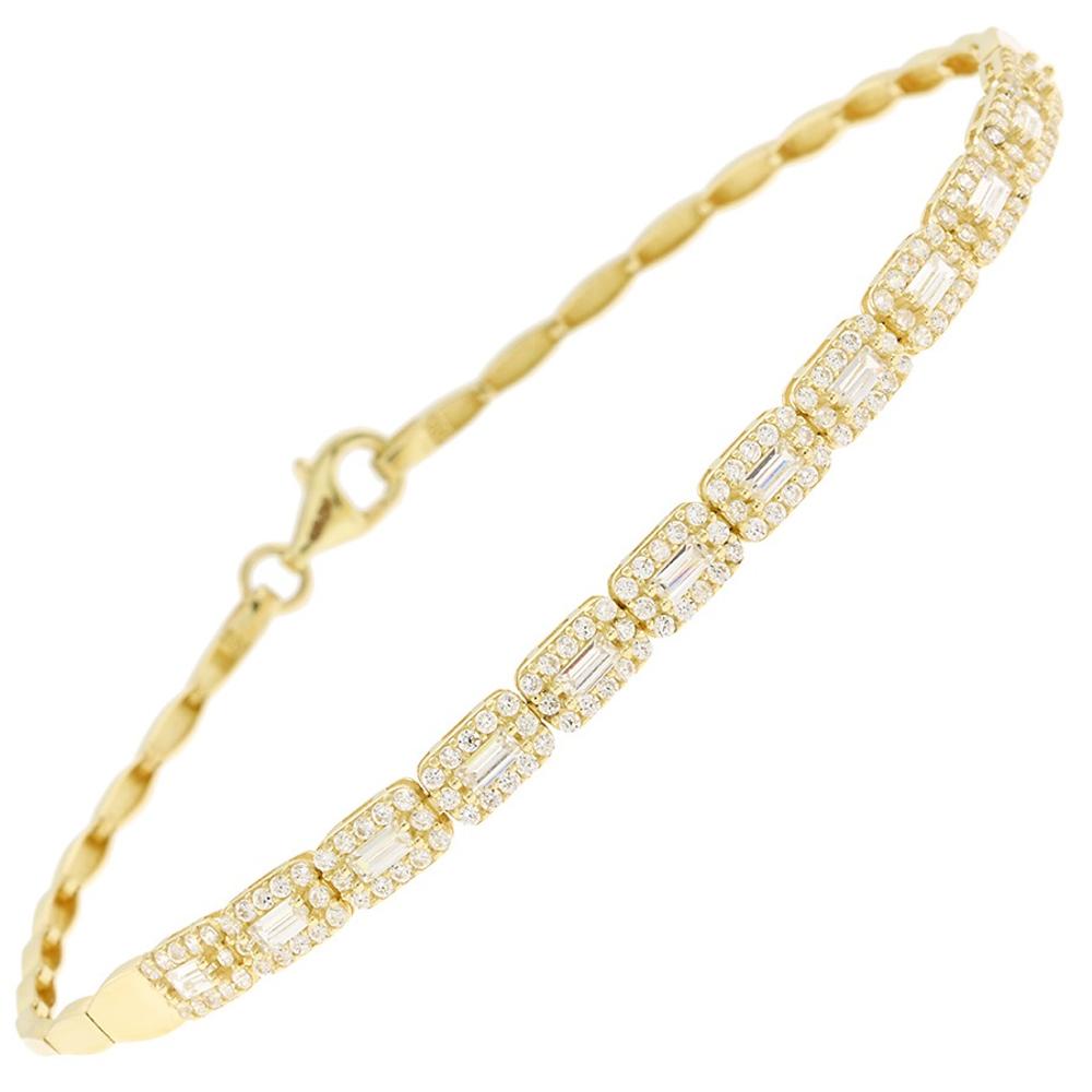 BRACELET SENZIO Yellow Gold 14K with Zircon Stones 5DIV.26809B