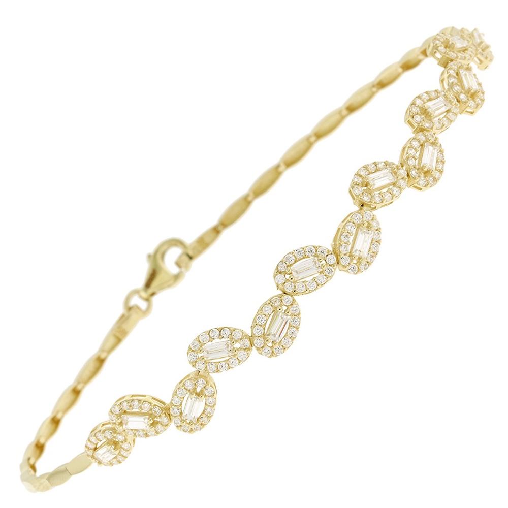 BRACELET SENZIO Yellow Gold 14K with Zircon Stones 5DIV.01.268104B