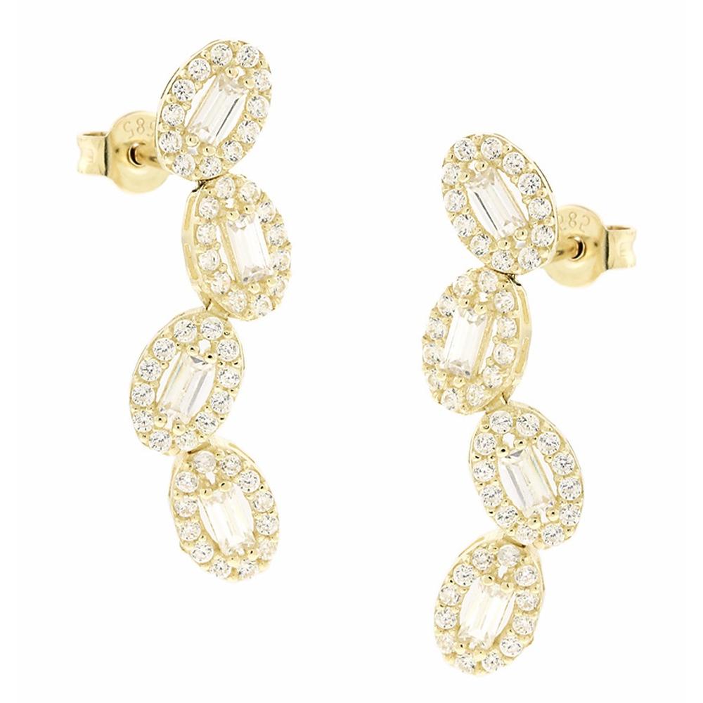 EARRINGS SENZIO Yellow Gold 14K with Zircon Stones 5DIV.01.268104OR