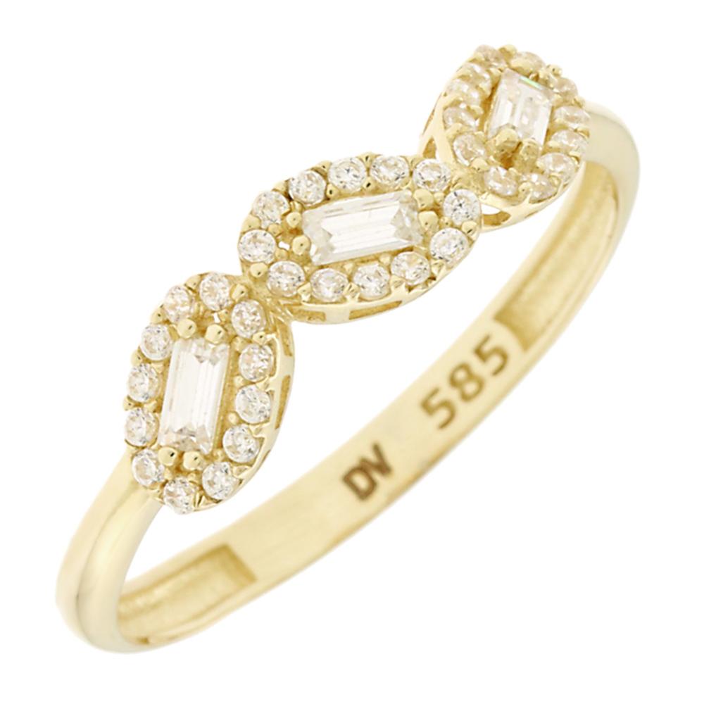 RING SENZIO Yellow Gold 14K with Zircon Stones 5DIV.01.268104R