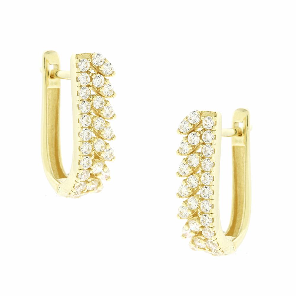 EARRINGS SENZIO Yellow Gold 14K with Zircon Stones 5DIV.268125OR