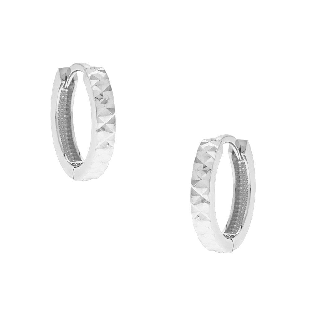 EARRINGS Hoops SENZIO Collection K14 White Gold 5DIV.70862BOR