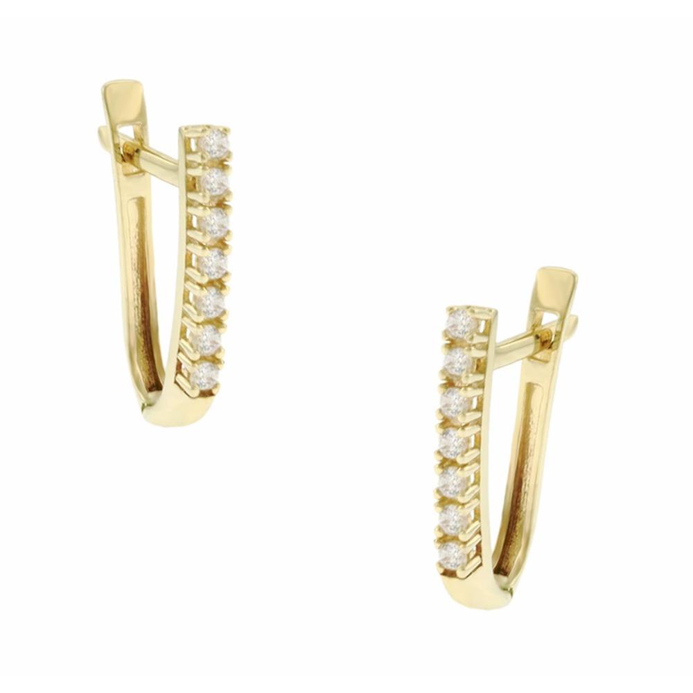 EARRINGS Row Yellow Gold 14K with Zircon Stones 5DIV.714OR