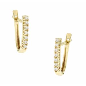 EARRINGS Row Yellow Gold 14K with Zircon Stones 5DIV.714OR - 20738