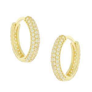 EARRINGS Hoops SENZIO Collection K14 Yellow Gold with Zircon Stones 5DIV.9368OR - 43774