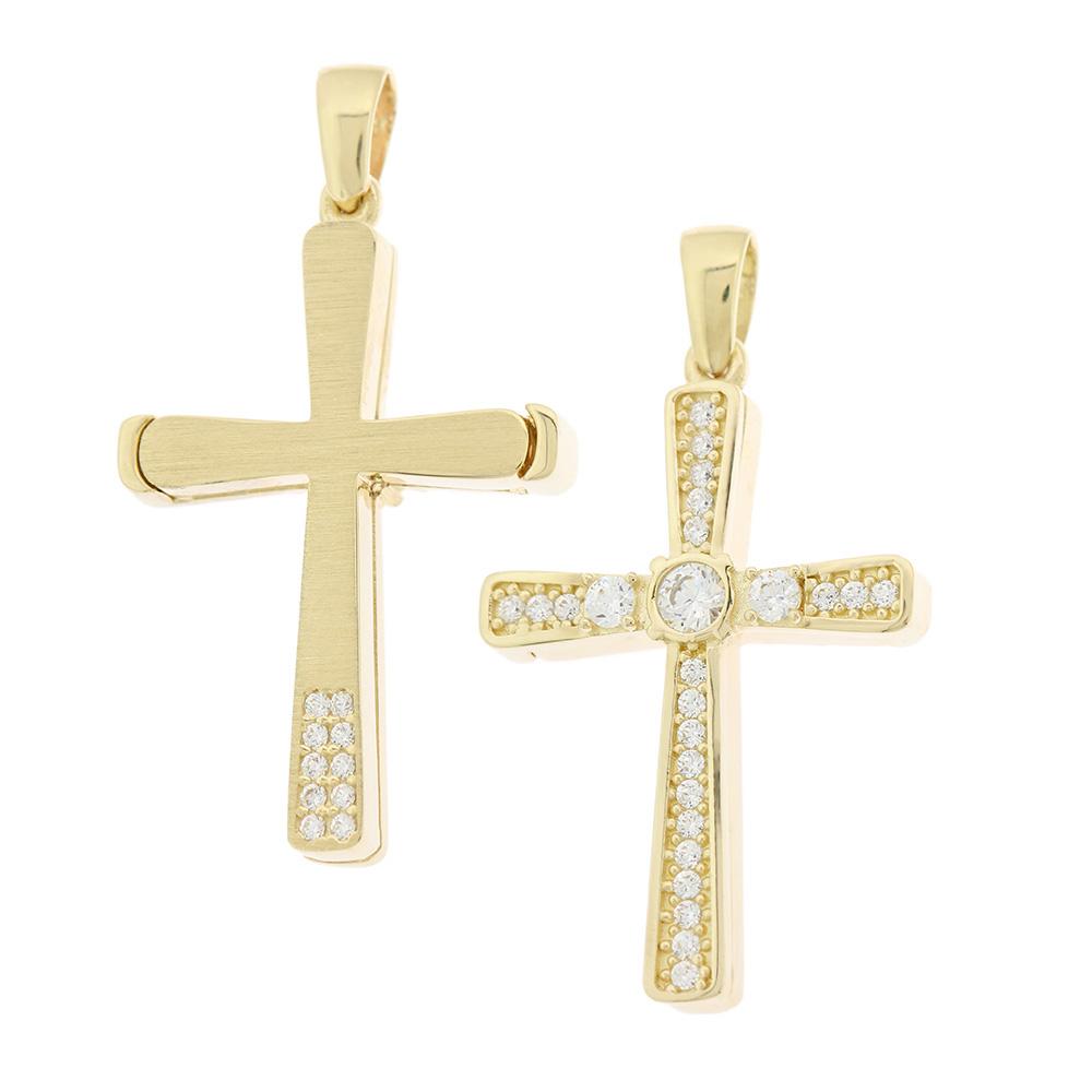 CROSS Women's Double Sided SENZIO Collection K14 Yellow Gold with Zircon Stones 5DO.D803CR