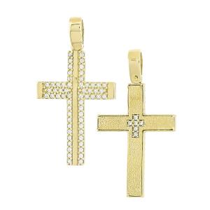 CROSS Women's Double Sided SENZIO Collection K14 Yellow Gold with Zircon Stones 5DO.D487CR - 55311