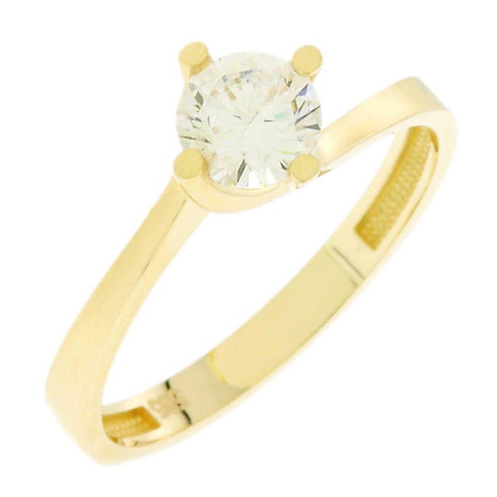 RING Single Stone SENZIO Yellow Gold 14K with Zircon 5FAV.03.291R