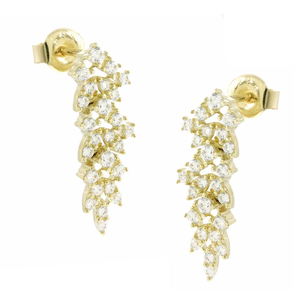 EARRINGS Fullstone Yellow Gold 14K with Zircon Stones 5FAV.01.65584OR