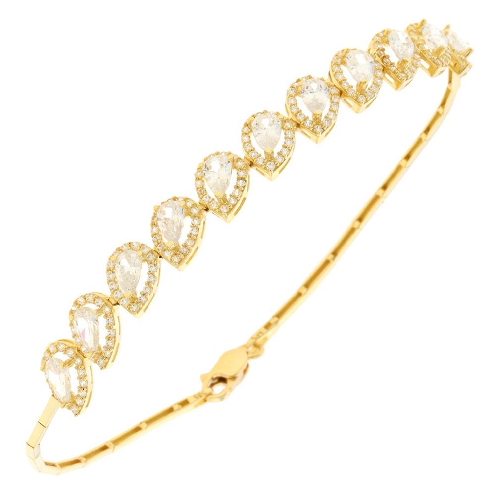 BRACELET Full Stone SENZIO Collection Yellow Gold K14 with Zircon Stones 5FAV.88194B