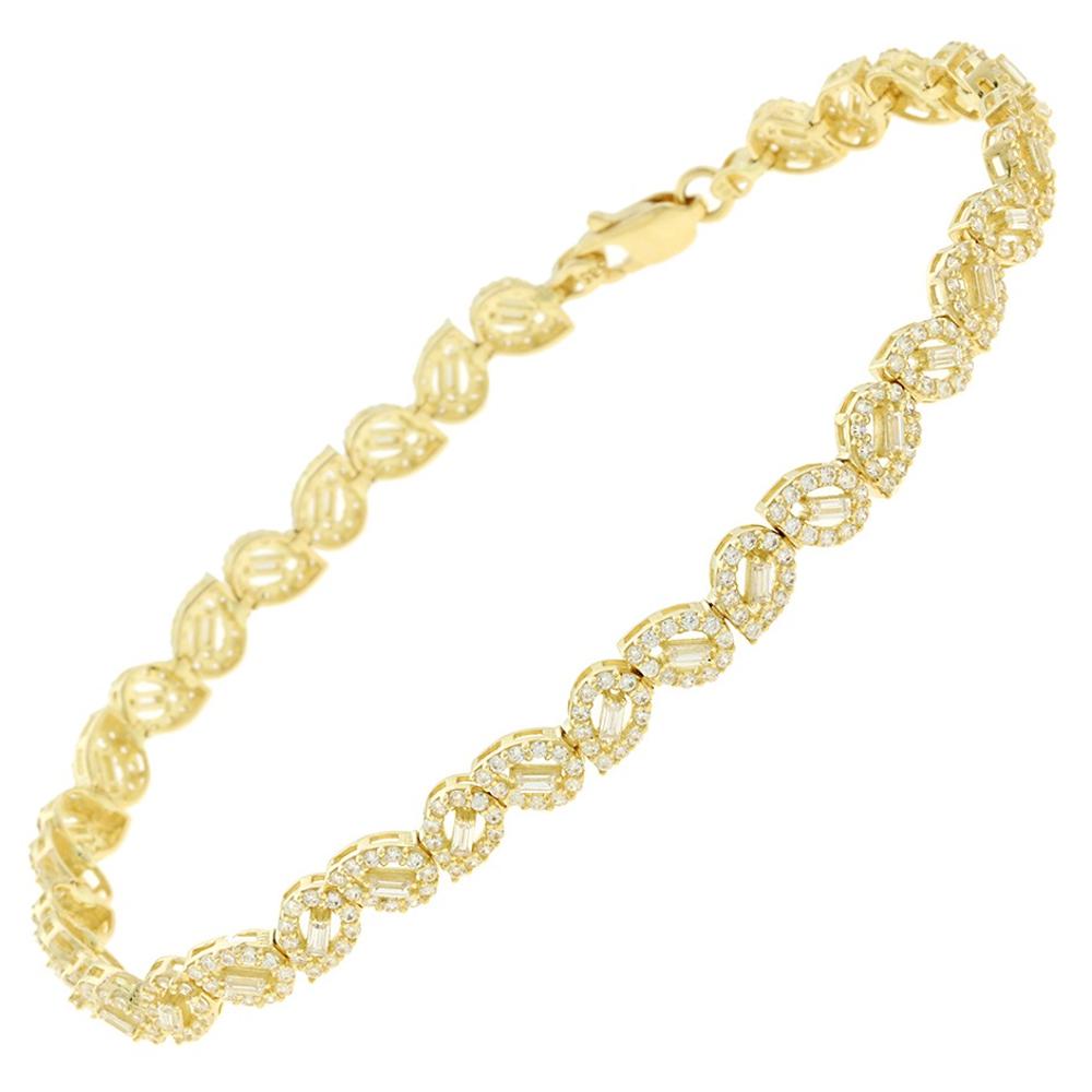 BRACELET Full Stone SENZIO Collection Yellow Gold K14 with Zircon Stones 5FAV.88203B