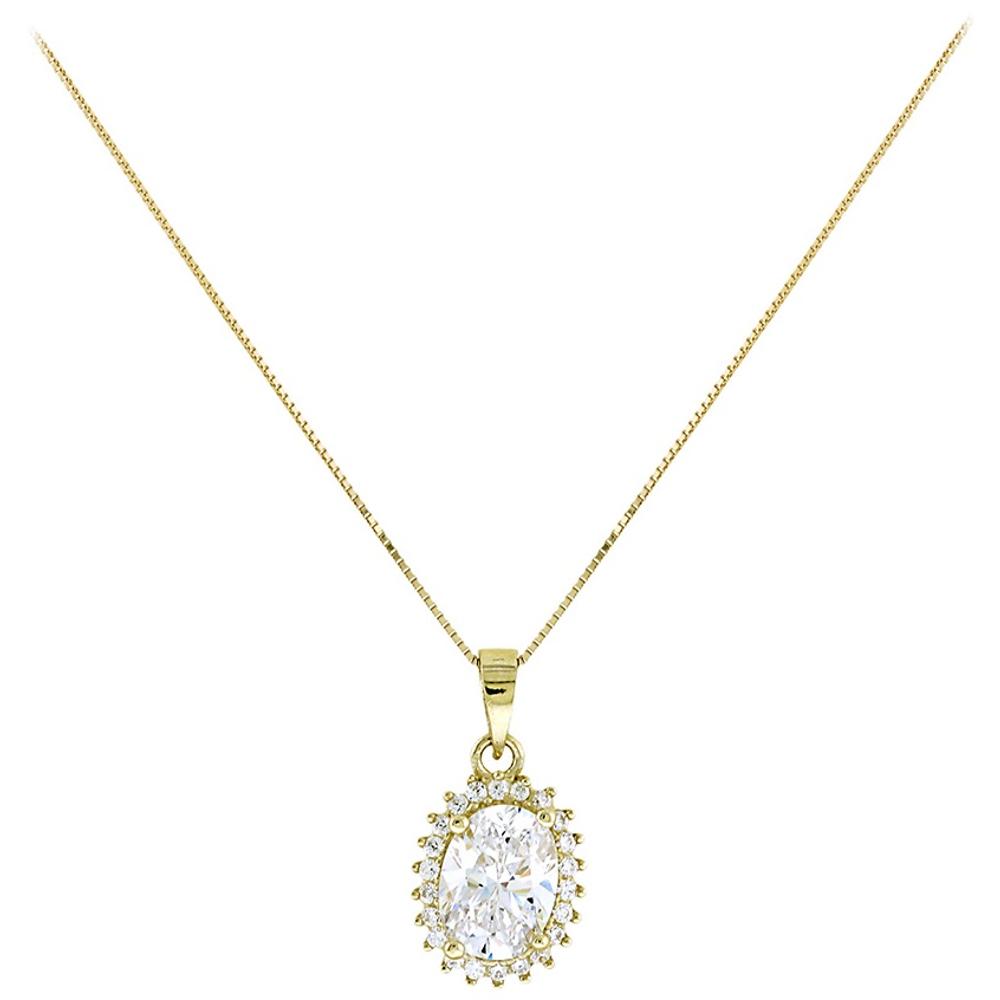 NECKLACE Rosette with Zircon 14K Yellow Gold 5FAV.01.88212C