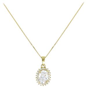 NECKLACE Rosette with Zircon 14K Yellow Gold 5FAV.01.88212C - 30075